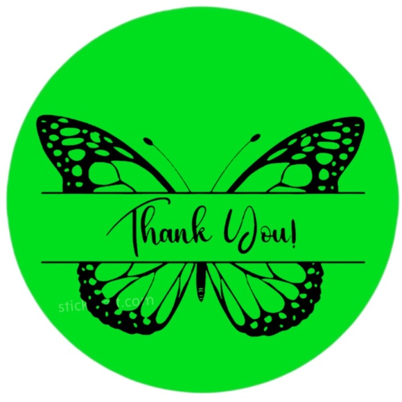 thank you sticker pink for business 2 inch round sticker - Picture 11 of 15
